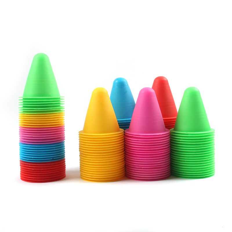 10 Pieces Agility Maker Cones for Slalom Roller Skating Training Traffic Cone Sports 7.8*8cm GYH