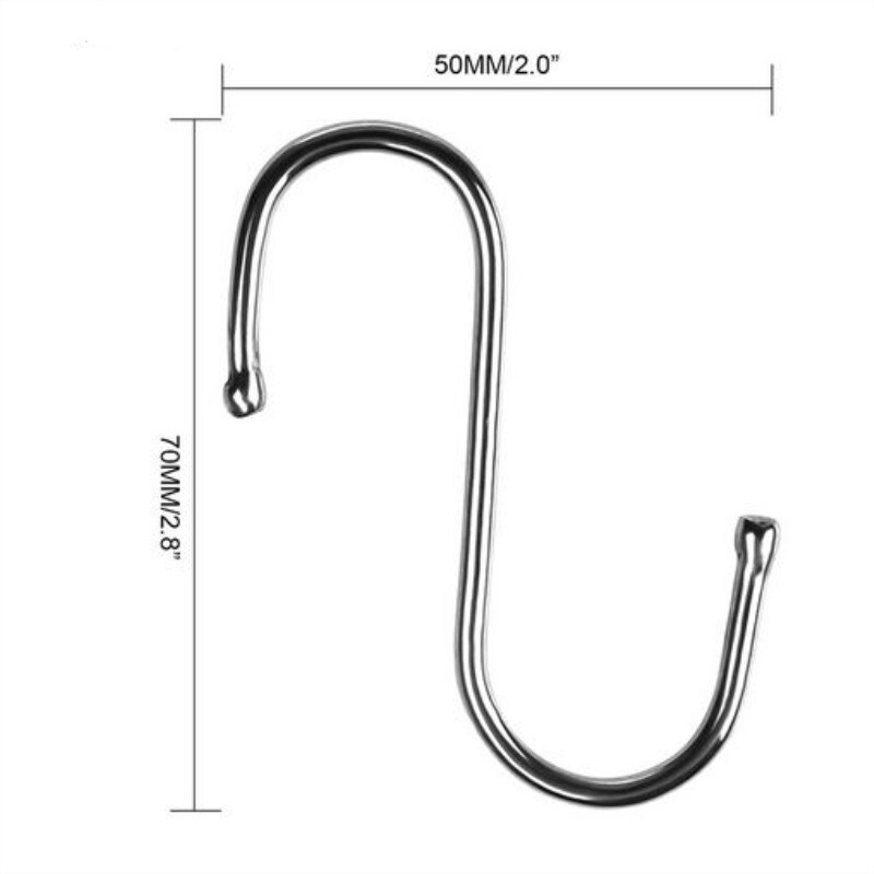 10Pcs Stainless Steel Practical Hooks S Shape Kitchen Railing S Hanger Hook Clasp Holder Hooks For Hanging Clothes Handbag Hook