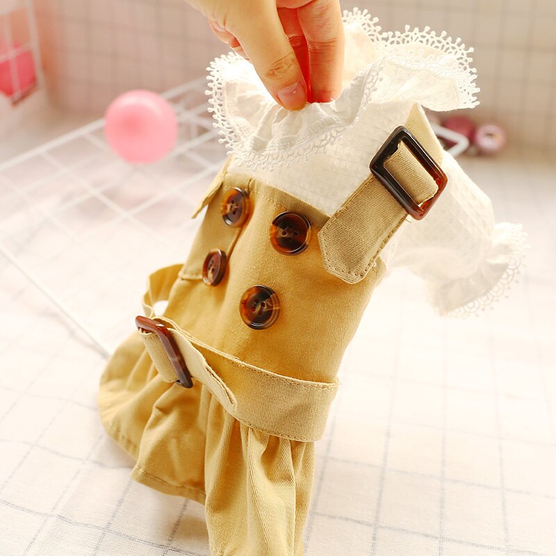 Vestido de boda de lujo para perro, vestidos de verano para mascotas para perros pequeños caqui, Chihuahua Shih Tzu, disfraces, falda para perrito, vestidos para perros