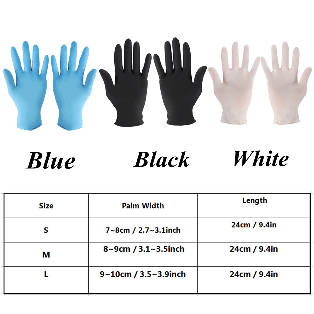 2pcs/pair Disposable Mechanic Soft Rubber Nitrile Gloves Black Latex Home Food Laboratory Cleaning Supplies