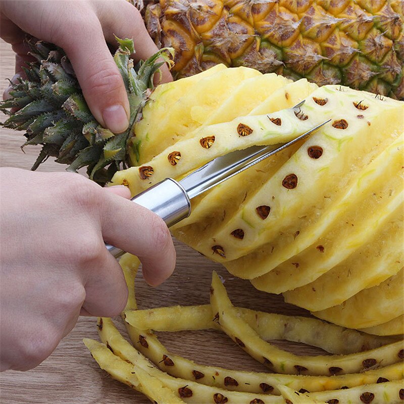 Pelador de piña de acero inoxidable de fácil de usar cuchillo para piña de mango largo cortador Corer accesorios de cocina