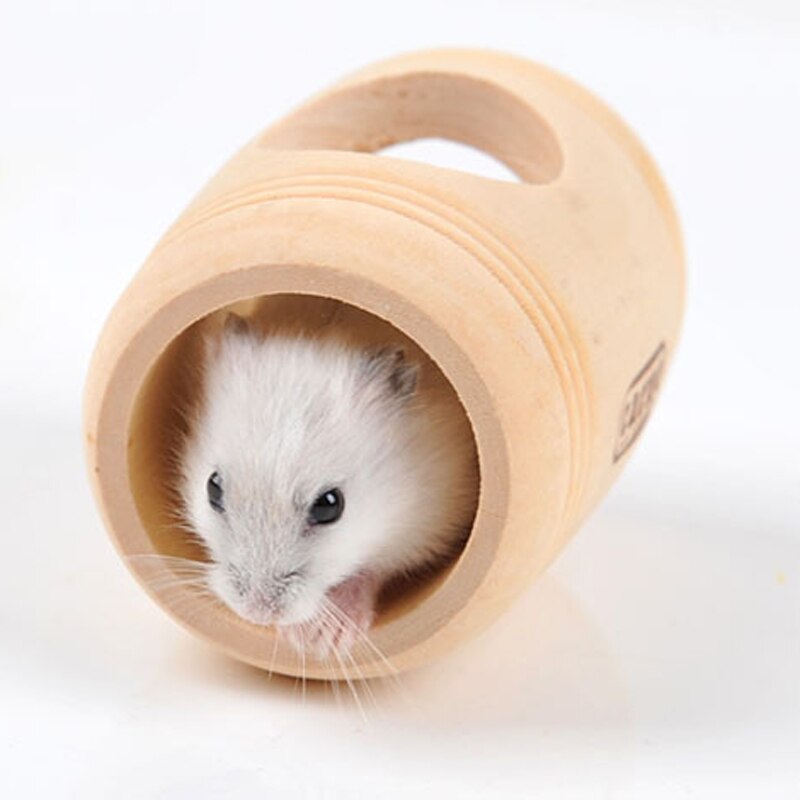 Natural Wooden Barrel Wine Cask Shape Hamster Hous... – Grandado