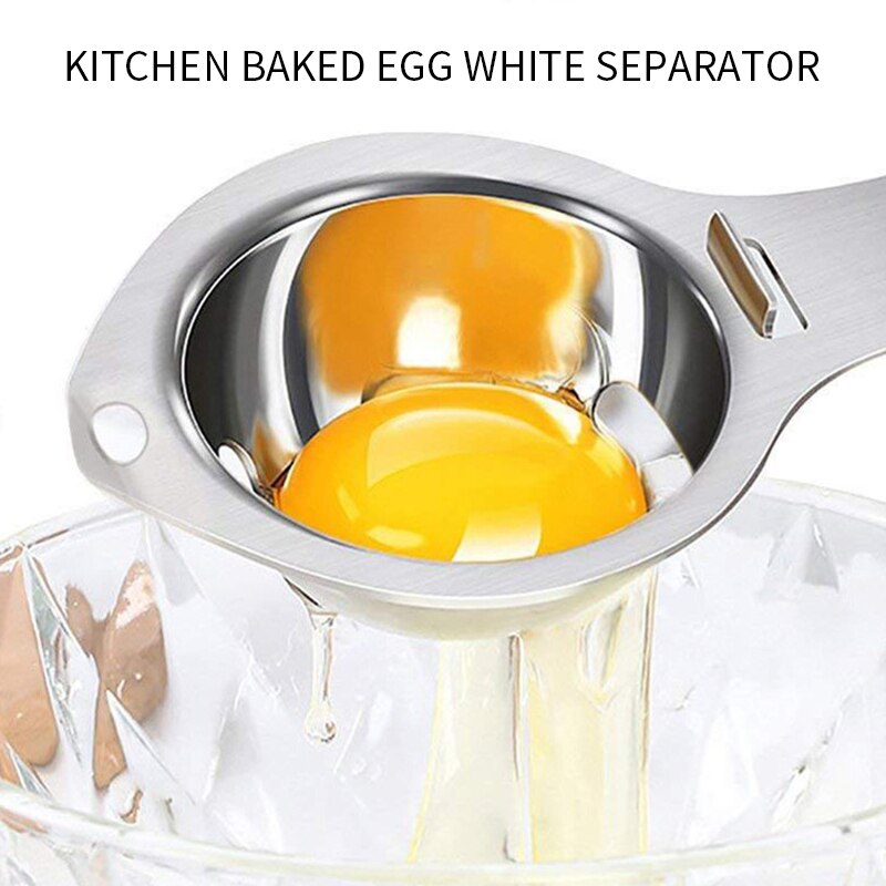 Egg Separator Tool 1PC Stainless Steel Egg Yolk White Separator Cooking Tool Kitchen Gadget Eggs Tools