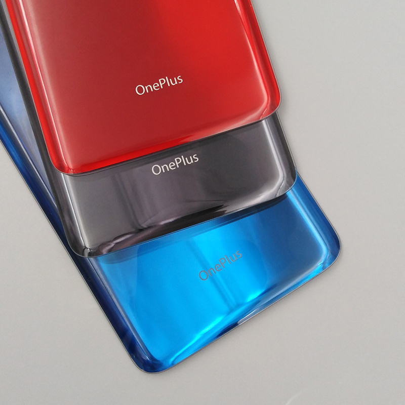 Oneplus 7 parti posteriori di riparazione della custodia della batteria di ricambio del coperchio dell&#39;alloggiamento dello sportello del pannello posteriore in vetro per One Plus 1 + 7 con obiettivo della fotocamera + Logo