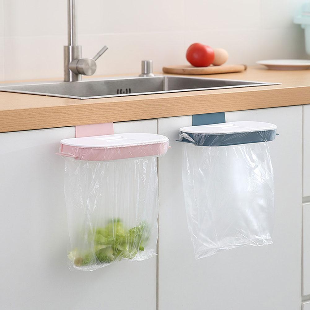 Kitchen Garbage Bag Racks Rubbish Bag Holder Cupboard Waste Bin Hanging Racks Trash Storage Rack Portable Cleaning Tools
