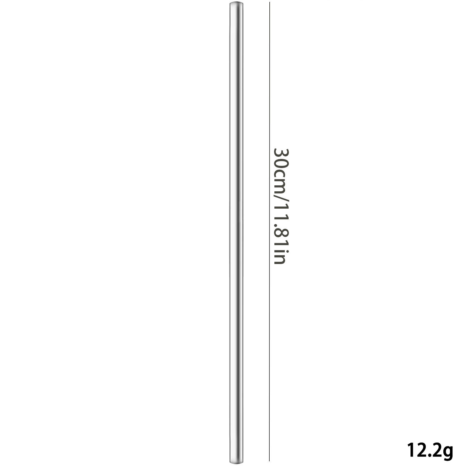 30cm silver straw reusable stainless steel straw Healthy Drinking straw cocktail smoothies: SKY BLUE