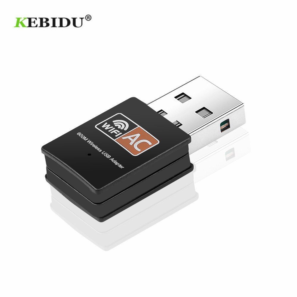 Kebidu 600 mbps usb wifi adaptador 2.4 ghz 5 ghz antena wi-fi banda dupla 802.11b/n/g/ac mini receptor de placa de rede do computador sem fio