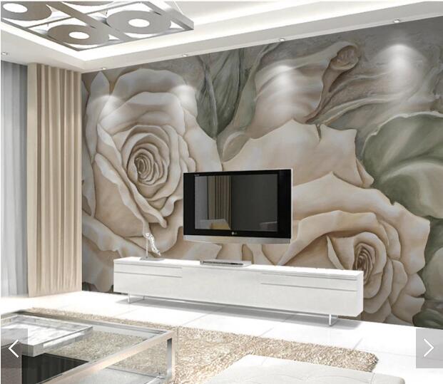 Beibehang papier peint muurschildering 3d 3d behang home decor custom reliëf bloemen behang tv achtergrond behang voor muren 3 d: 18581118
