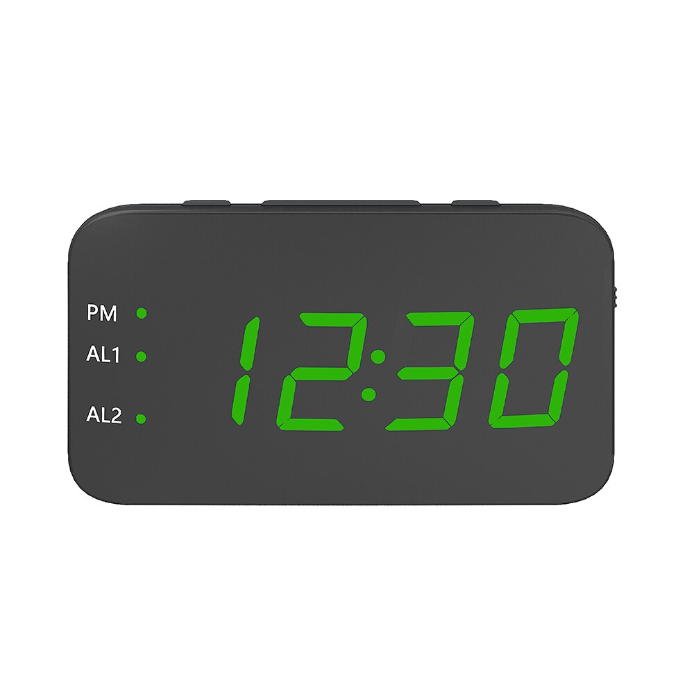 Digital Alarm Clock Multi-Function LED Alarm Clock USB Power Supply Digital Alarm Clock Large LED Display Voice Control: Green