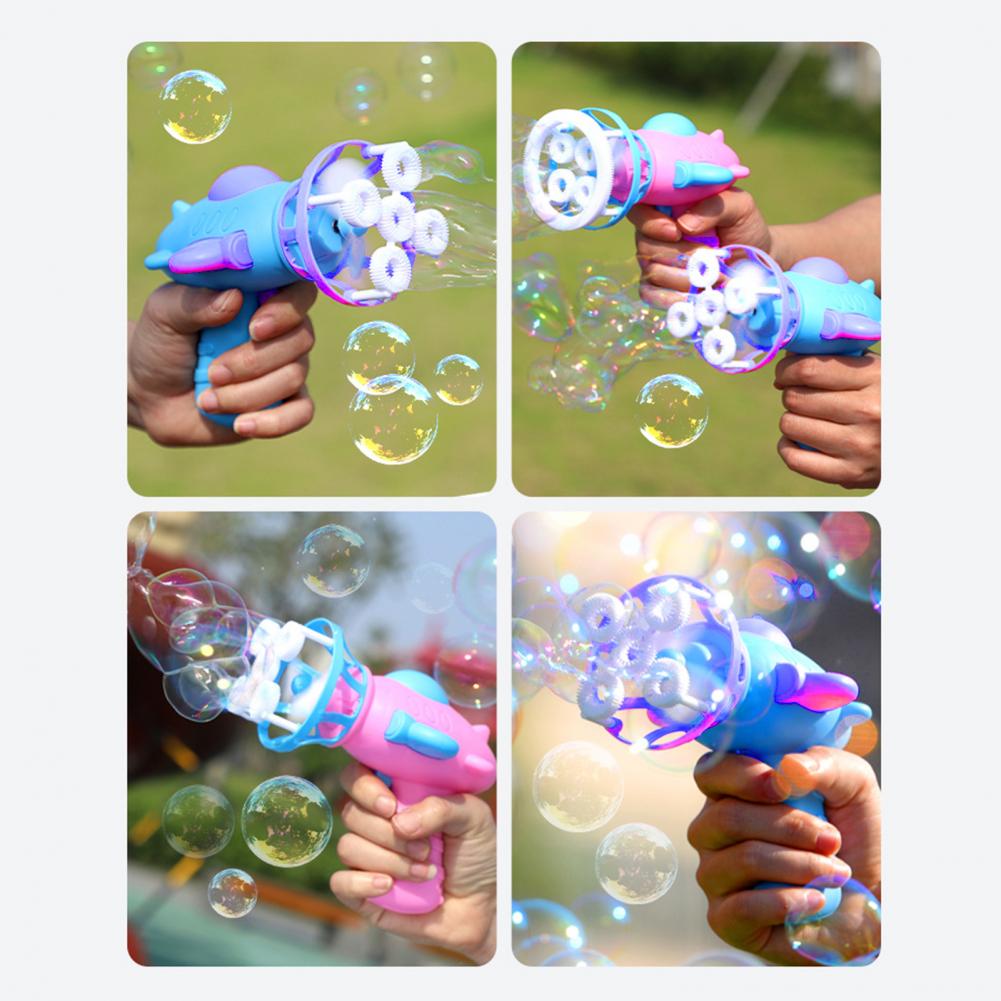 Bubble Blower Electric Long Lasting Plastic Double Bubble Blower Fan for Kids