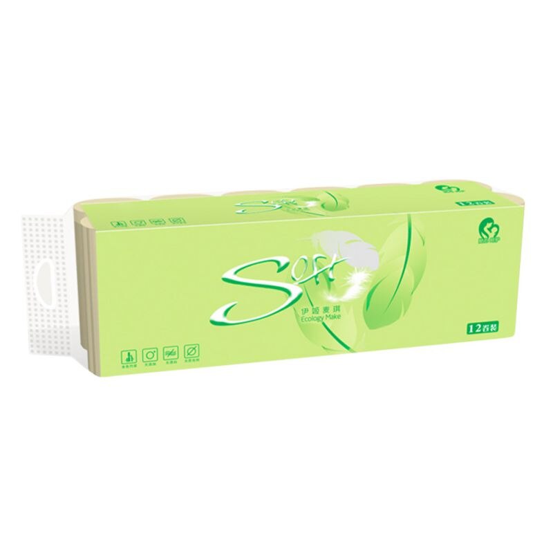 12 Rolls/set Toilet Paper Household Towel Bamboo Pulp Natural Useful Disposable Toilet Paper for Home Bath