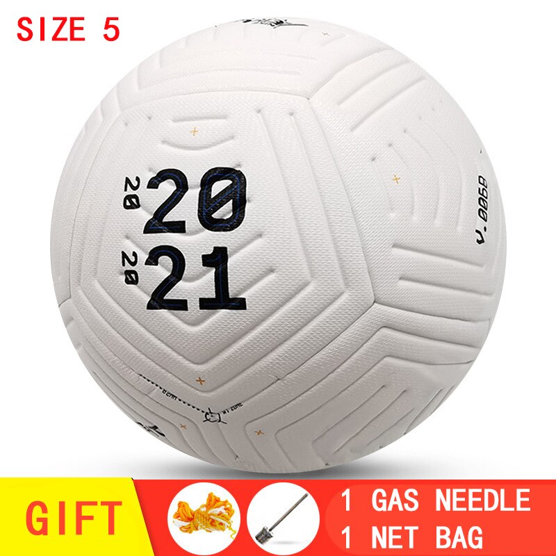 Volwassen Grootte 5 Voetbal, Gas Naald En Netto Zak, Duurzaam, Wedstrijd Of Training, pu Materiaal: TPYC1-2021White