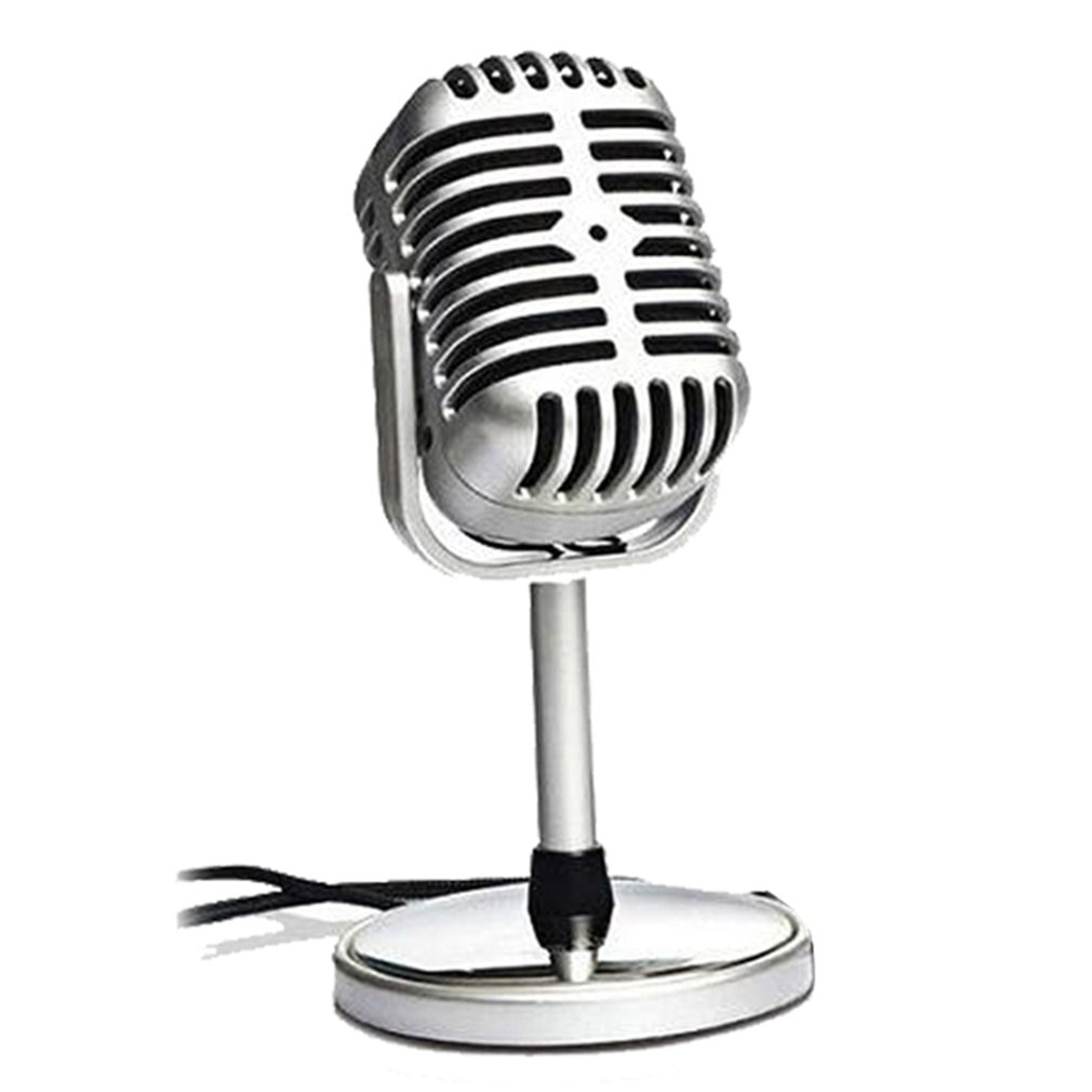 Vintage Style Microphone Studio Wired Classic Retro Condenser Microphone with Stand KTV MIC
