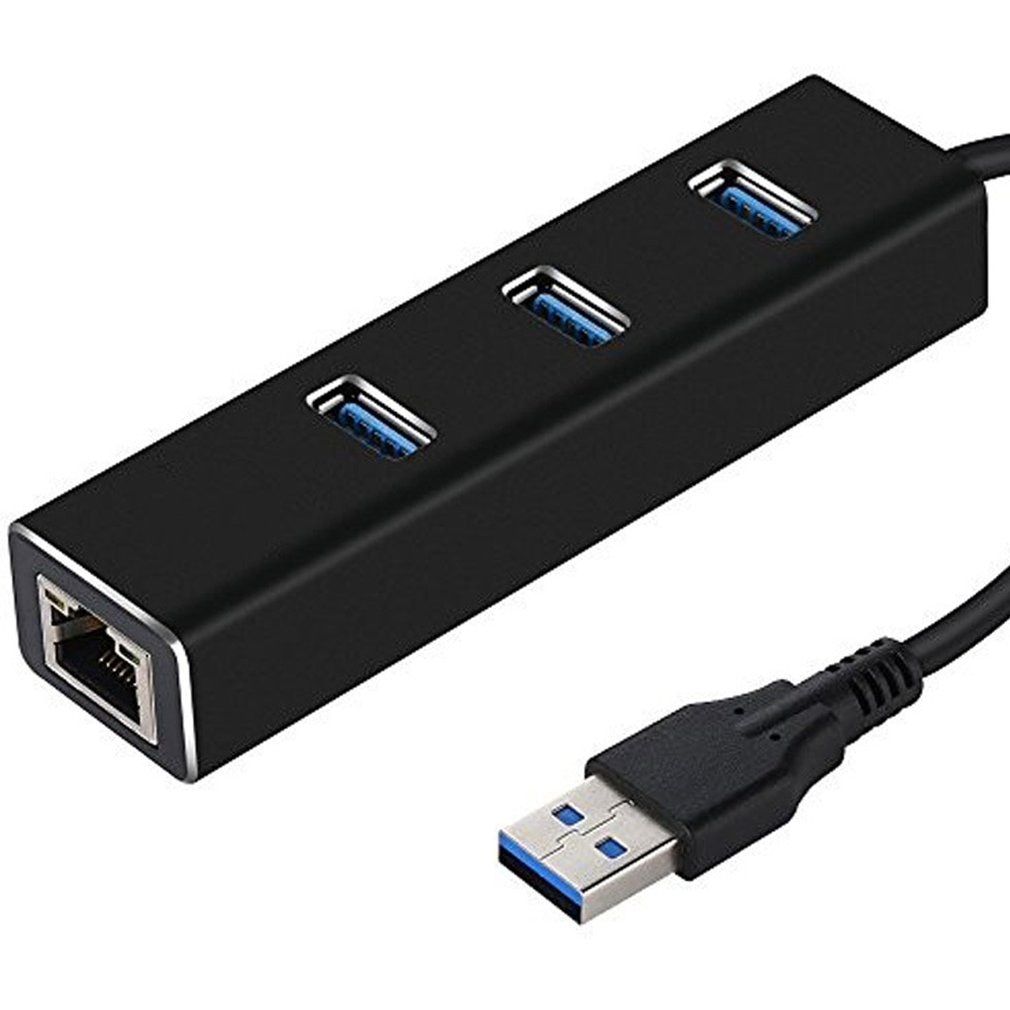 USB3.0HUB + Gigabit Network Card Hub 3 Ports USB 3.0 Gigabit Ethernet LAN Rj45 Network Adapter Hub to 1000mbps