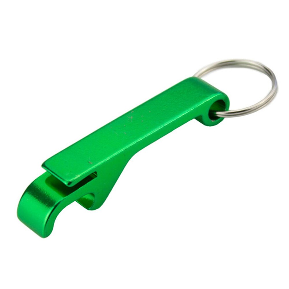 Urijk Draagbare 4 In 1 Flesopener Sleutelhanger Keten Mini Bier Flesopener Aluminium Keuken Sleutelhanger Metalen Bier bar Tool: Green