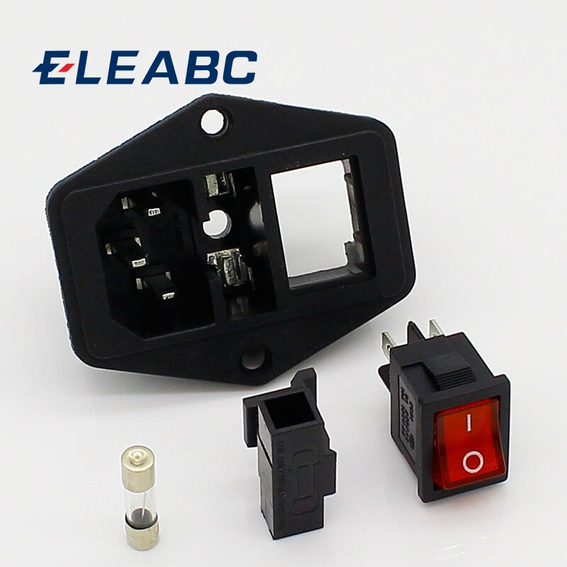 Power Rocker Switch Iec 3 Pin 320 C14 Inlaat Stopcontacten Switch Connector Plug 10A 250V