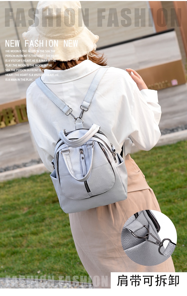 mode trend pu leer leisure student schooltas rugzak waterdichte dame rugzak