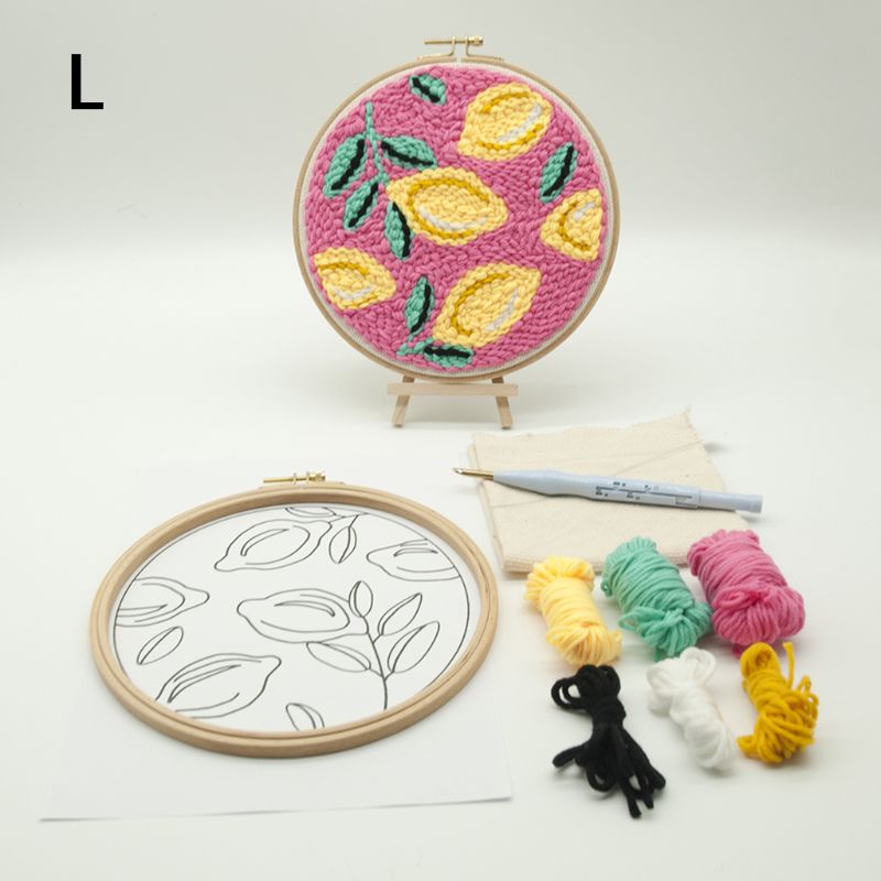 Diy ufærdig broderi stukket sæt frugt dyr punch nåle korsstingpose  m76d