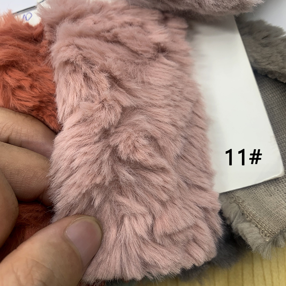 Embossed Microfiber 100% Polyester Fabric Rabbit Faux Fur Fleece Fabric For Cotton Doll Hair Plush Toy 25x45cm