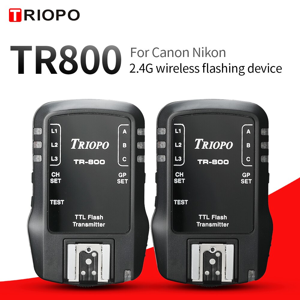 Triopo TR800 Ontvanger En Zender 2.4G Draadloze Knipperende Apparaat Functie Voor Canon Nikon Camera Pak Voor TR-988 TR-950 TR-586