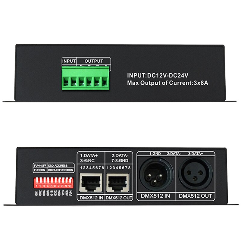 DMX512 Decoder Led Dimmer Driver Rgbw Controller DMX-512 3 4 Kanalen Decoder Controller Dimmer Voor Rgb Rgbw Led Strip 3-4 Ch * 8A