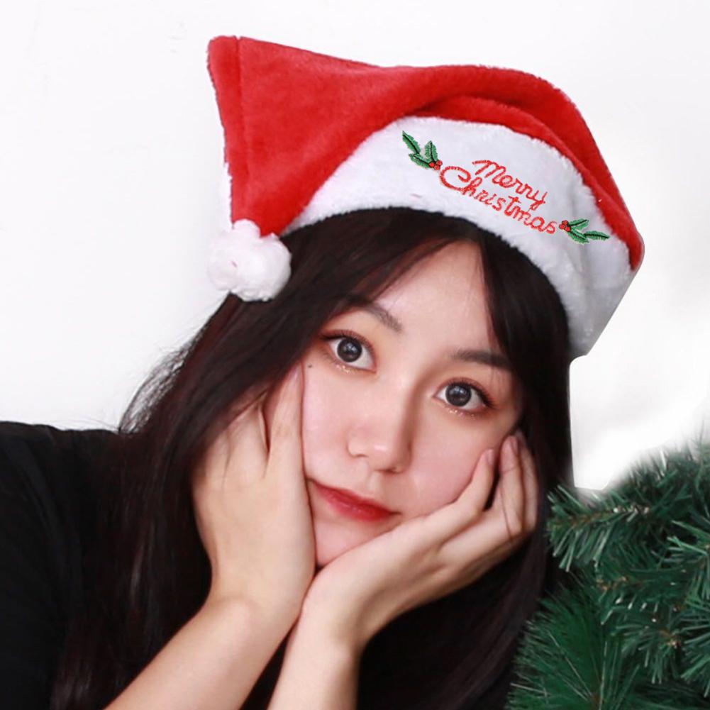 Christmas Hat Fashionable Soft Short Fluff Red Cap Year Christmas Decoration For Adult And Child