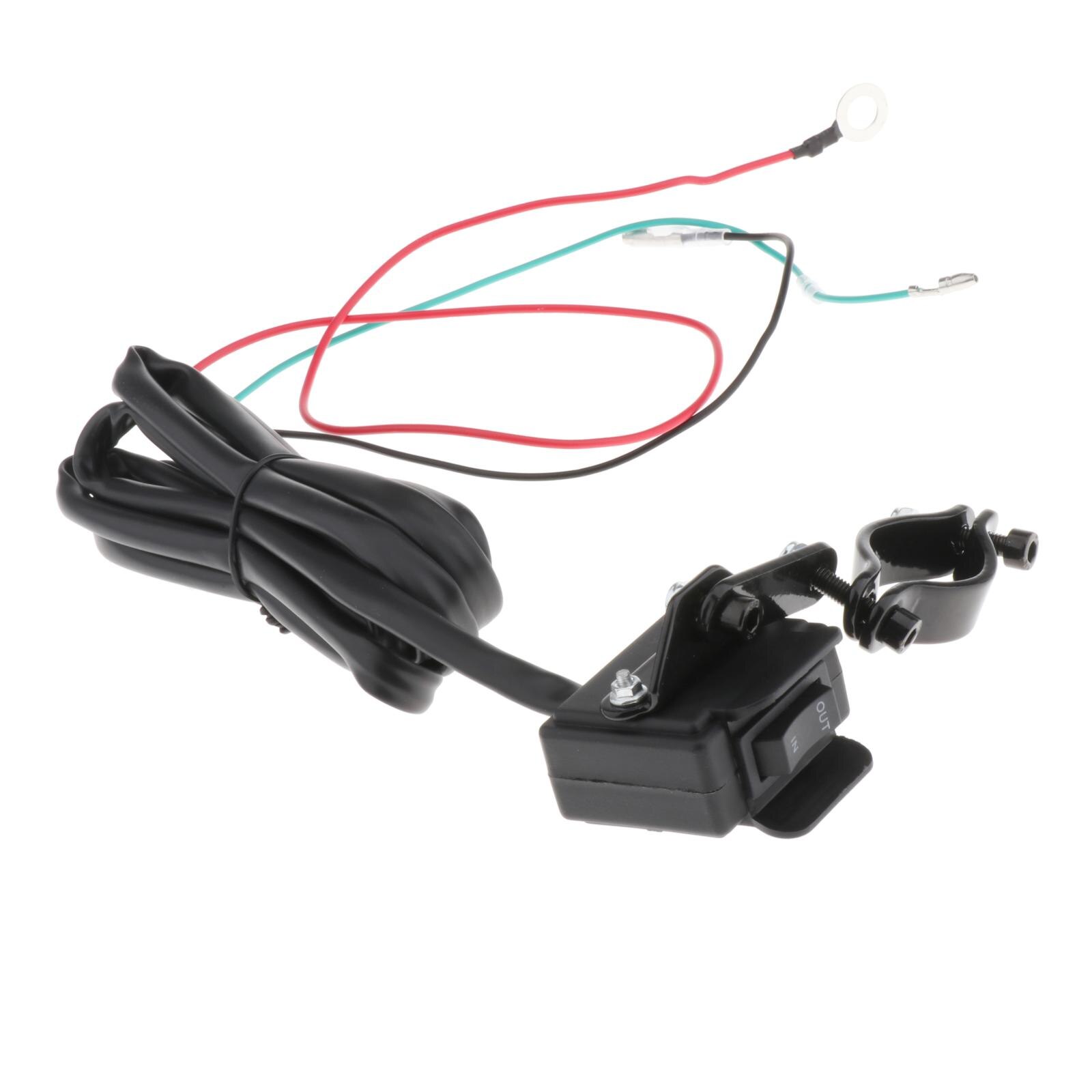 12V ATV UTV Winch Rocker Handlebar Thumb Switch for All Winches with 2.5m Line, Easy to Install
