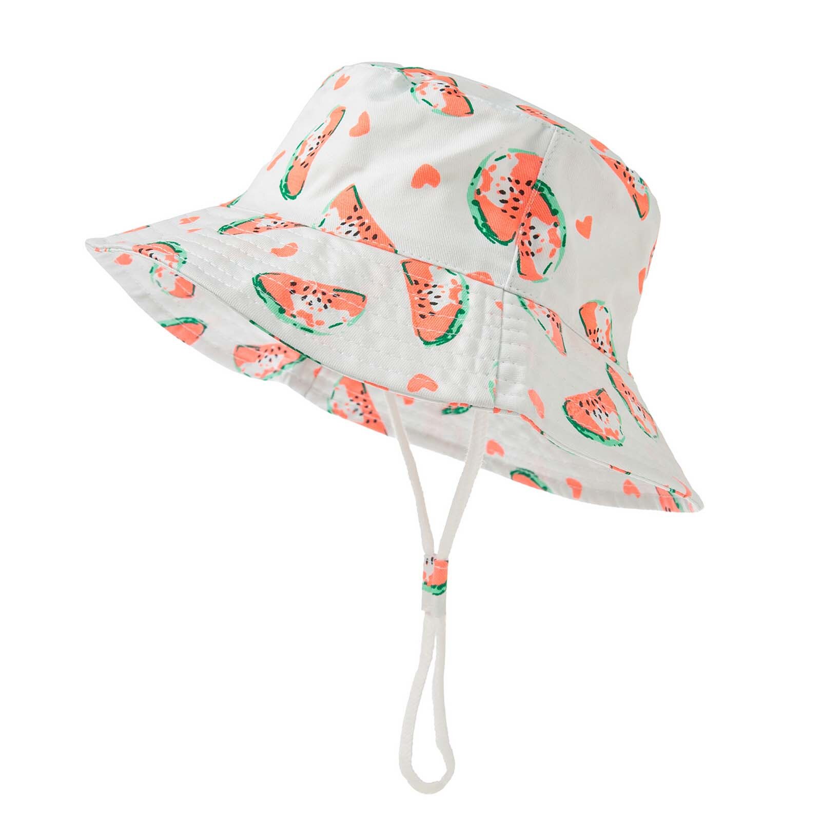 Leuke Zomer Baby Meisje Emmer Hoed Cartoons Gedrukt Baby Hoed Zonnescherm Kinderen Outdoor Hoed Seaside Zonnebrandcrème Hoed Strand Cap: D