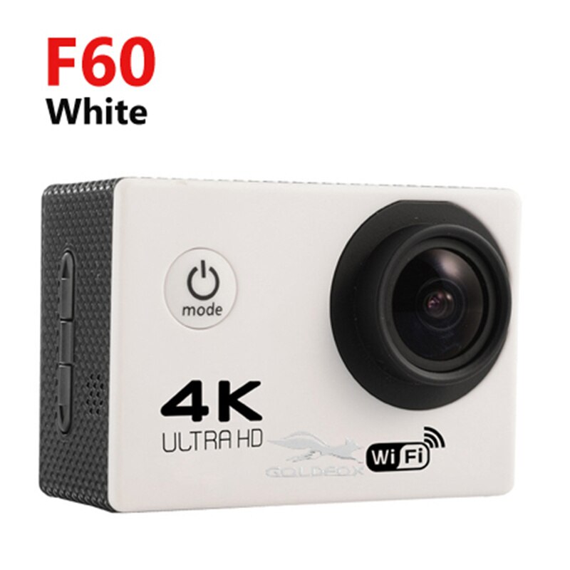 Ultra HD 4K Action WiFi Della Macchina Fotografica Videocamere 16MP 170 Go Cam Deportiva 2 pollici di Schermo F60 F60R Impermeabile di Sport camera pro 1080P cam: F60 White