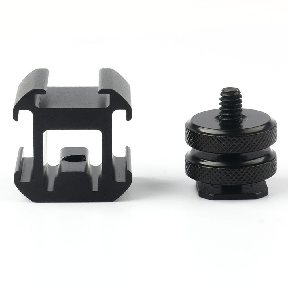 Three Head Connect Shoe Base Set Use On Camera Mount Microphone Extend Port Metal Adapter For LED Video Light