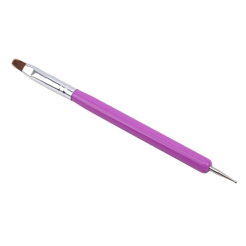 Bolígrafo de acrílico de doble uso de punta plana, punta de taladro, punta de flor, punta de punteado, bolígrafo, Gel UV, herramienta para pulir uñas: Púrpura