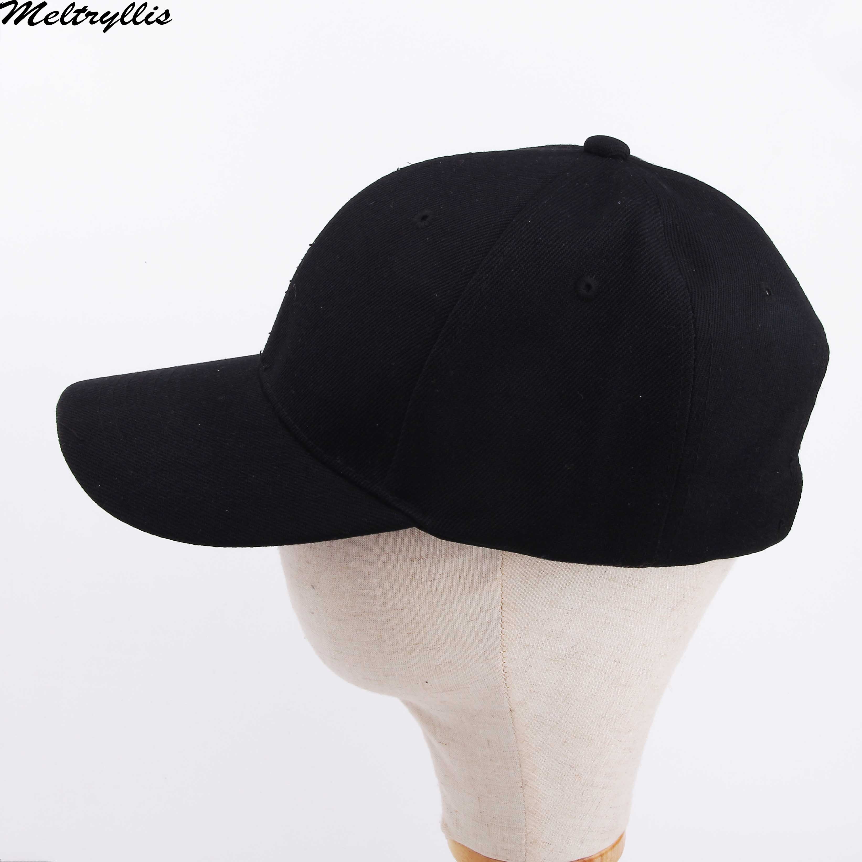 Meltryllis-casquette de Baseball unisexe, en coton, réglable, couleur unie, pour les couples, à la , pour loisirs, avec Snapback: Black