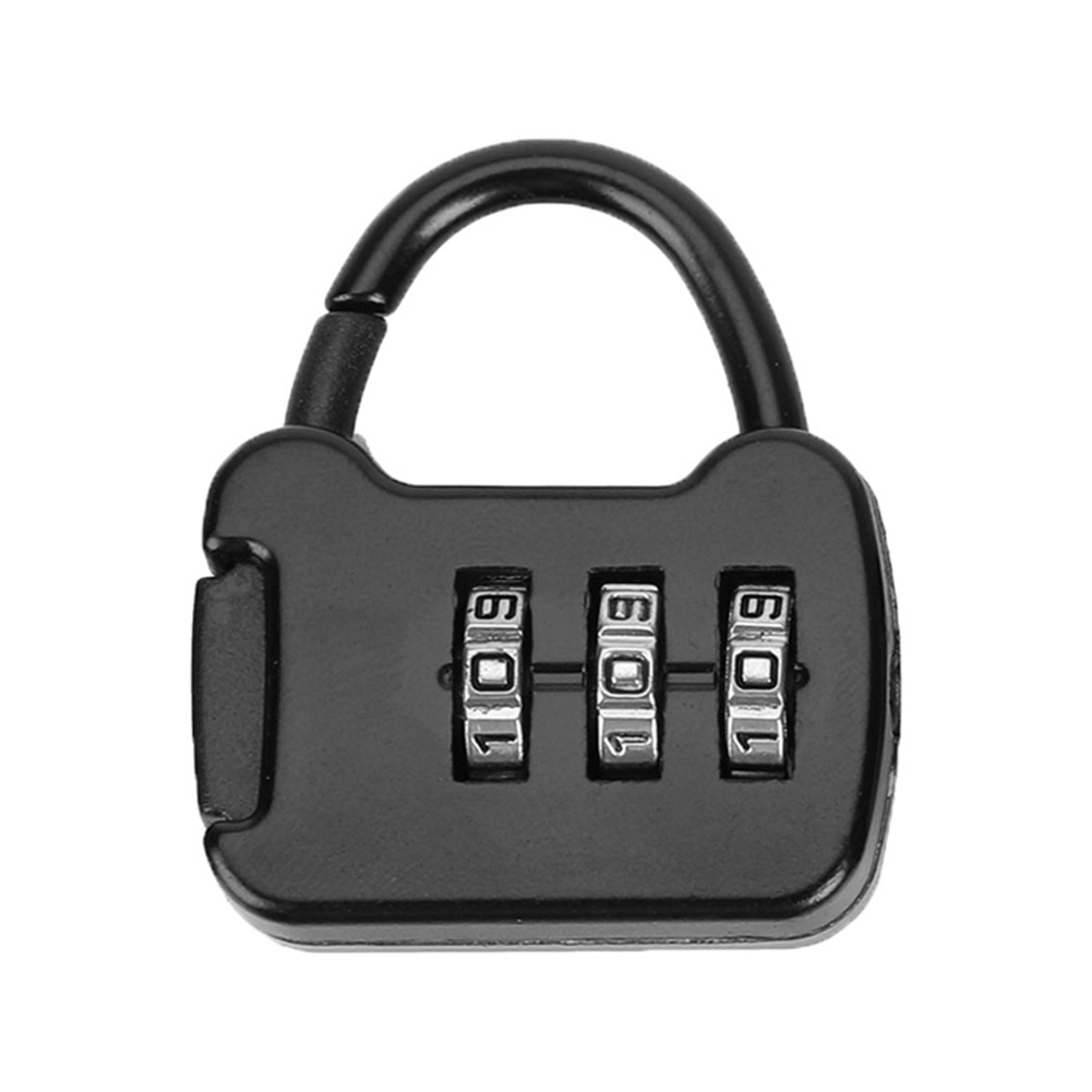 Portable 3 Digit Code Combination Password Lock Mini Suitcase Luggage Case Lock Backpack Padlock for Travel: black