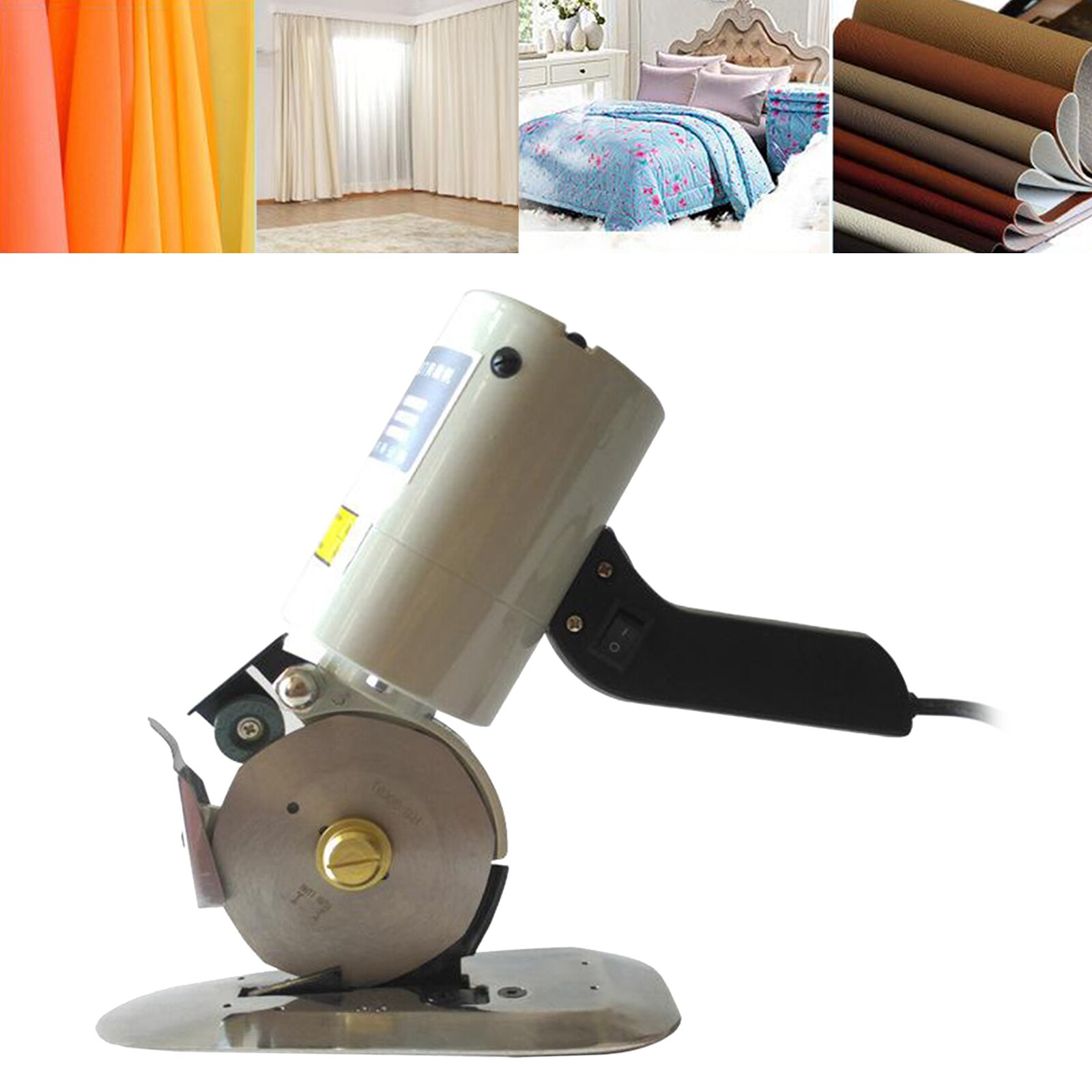 Electric Cloth Cutter 90mm Blade, Rotary Blade Fabric Cutting Machine, Electric Rotary Scissors for Multi Layer Leather Wool
