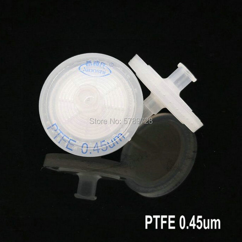 10 stk / lot 30mm 0.2/0.45um engangsfilter med hydrofob ptfe-membrananvendelse til opløsningsmiddelpartikelfiltrering