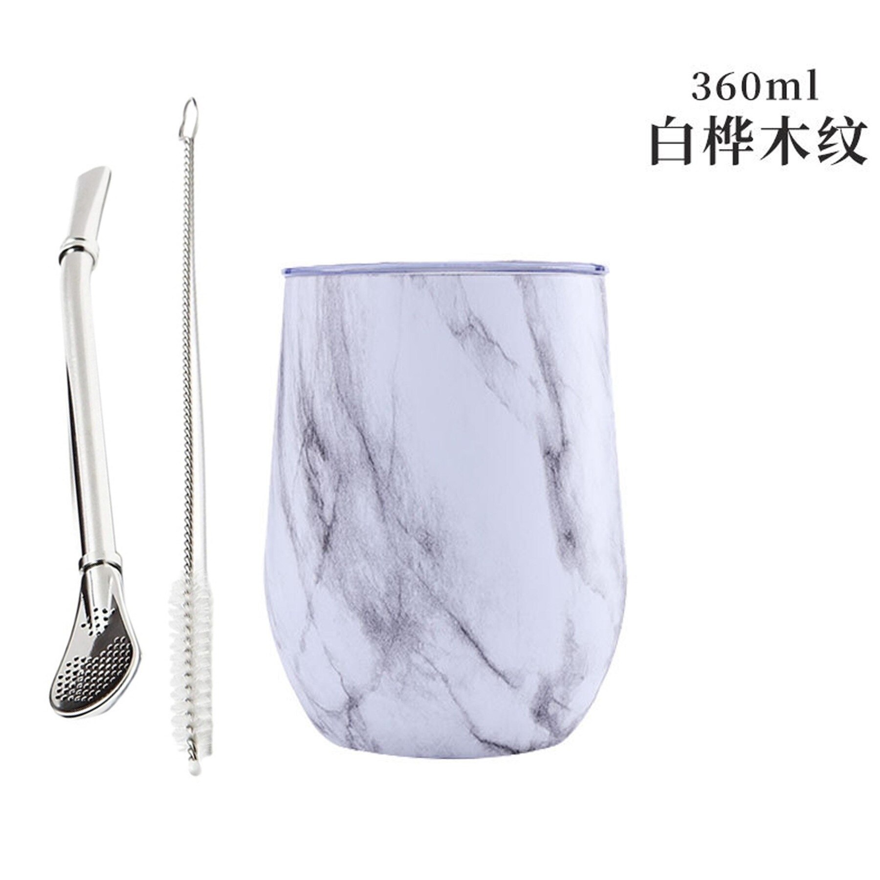 Moderne Mate Cup En Bombilla Set (Yerba Mate Cup) -Yerba Mate Set Dubbelwandige 18/8 Rvs: 02