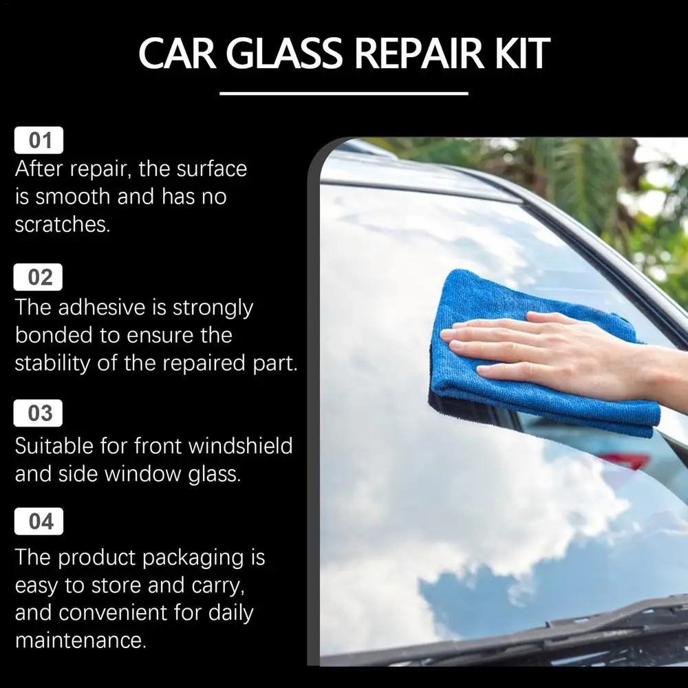 Glass Repair Fluid Automotive Chipped Window Repair Kit Automotive Windscreen Tool Car Care Kit Glass Repair Fluid For Most