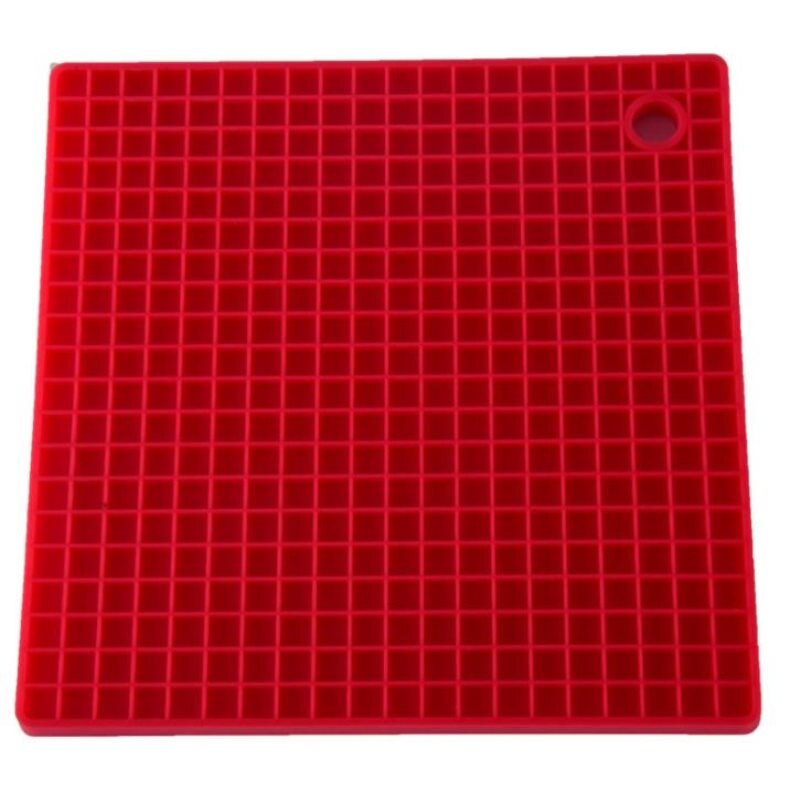 Dikke vierkante honingraat siliconen placemat isolatie pad antislip waterdichte eettafel cup pad onderzetters: Rood