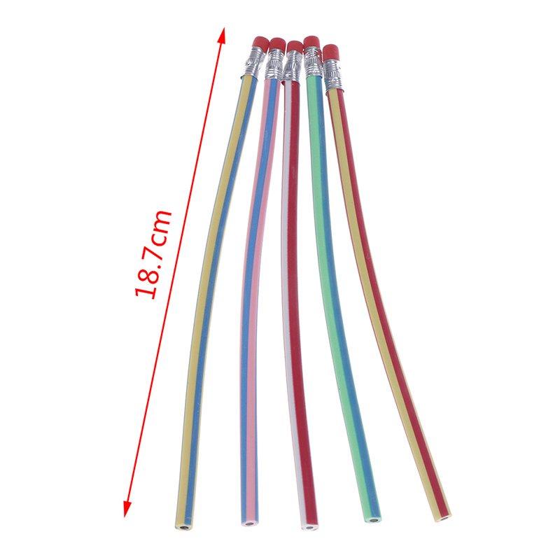 10pcs/lot Flexible Soft Bendy Pencil With Eraser For Student Kids Writing School Stationery Fun Bend Soft Pencil