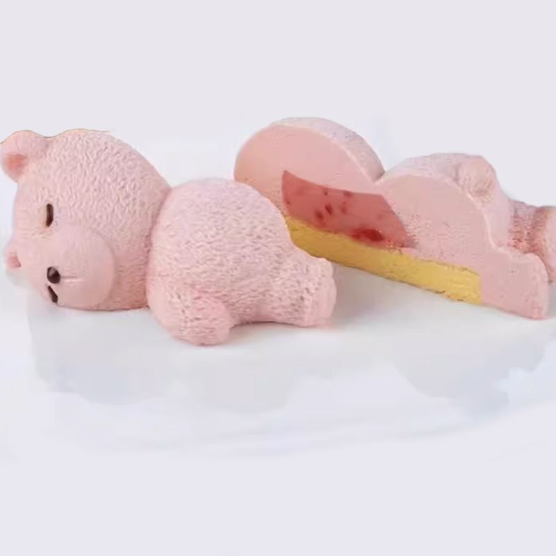 Forma Silikonowa robić Ciasta Musowego z Jednym Misiem Śpiącym, Narzędzia robić Deserów, Forma robić Rękodzieła z Żywicy i Gliny, Akcesoria Kuchenne robić Pieczenia