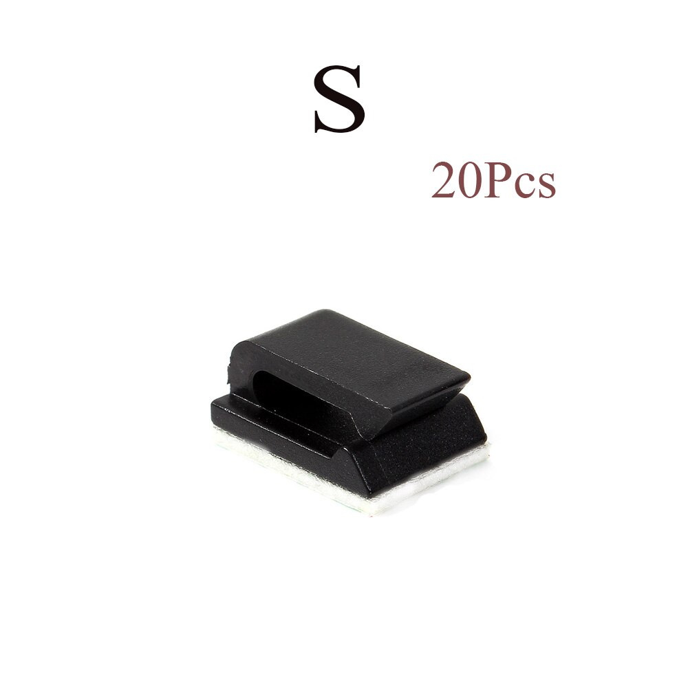 18/20pcs Cable Clips Desktop Organizer Self-Adhesive Cord Management Wire Holder Data Telephone Line Winder Fastener Clamp: Red