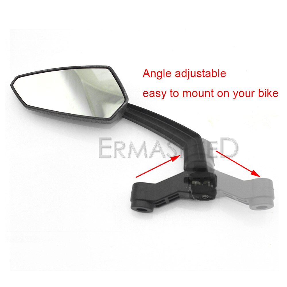 Motorcycle Rear View Mirrors Universal Carbon Fiber Look Housing Handlebar Side Mirror Black for Ducati Aprilia Piaggio Scooter