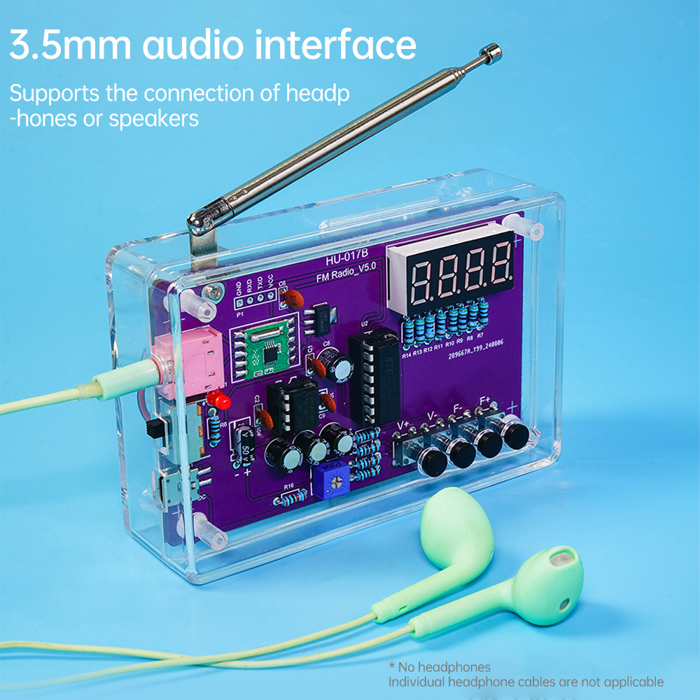 RDA5807S TDA2822 HU-017A/HU-017AB zestaw radiowy 87-108MHz STC15W RDA5807 FM Elektroniczne części do DIY do komponentu elektronicznego