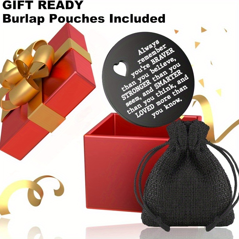 Portachiavi a doppia faccia in acciaio inossidabile con gettone per abbraccio tascabile da 1 pezzo