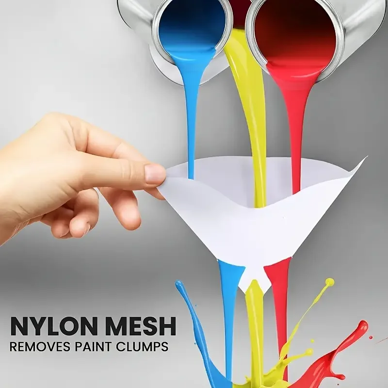Filtro de papel desechable para coche, 10-500 Uds., 190 malla, taza purificadora, malla para pintura en aerosol, herramientas de embudo de papel cónico de nailon micrón
