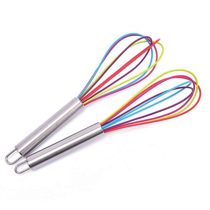 Batidor de huevos Manual giratorio multifuncional, Mini batidor de plástico para cocina, herramienta para hornear, agitador de huevos de silicona ecológico