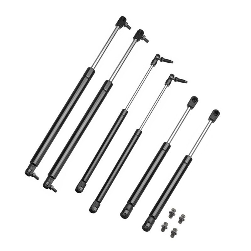 6pcs Bonnet + Tailgate + Rear Window Lift Supports Rod Arm Gas Springs Shocks Struts Bar Fit Jeep Grand Cherokee WJ WG 1999-2004