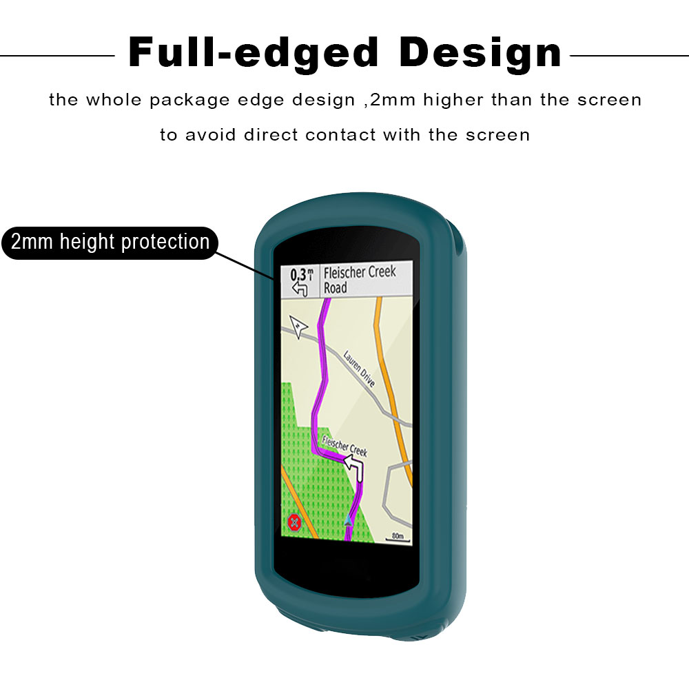 Funda protectora de silicona 2 en 1 para ordenador de bicicleta Garmin Edge 1030 + película de vidrio para Edge 1030 Plus