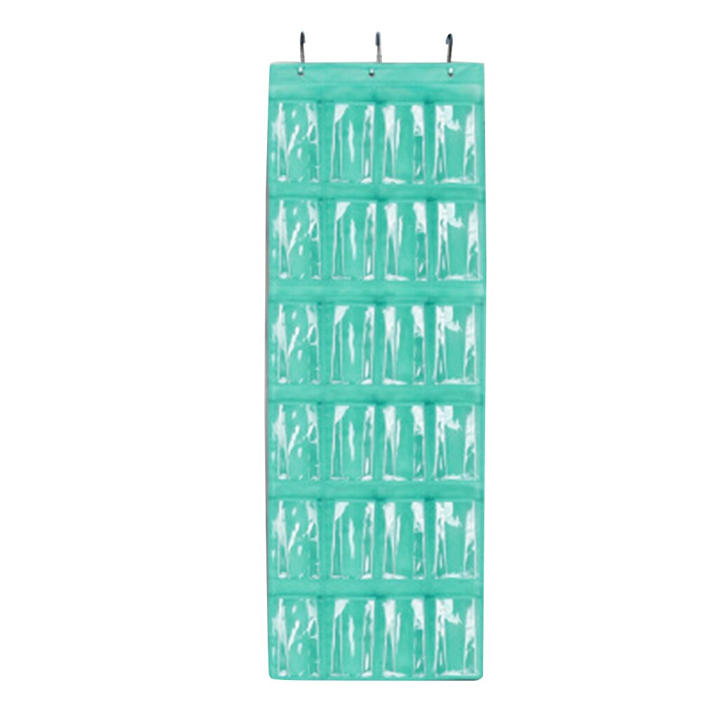 24 Pocket Over the Door Shoe Organizer Rack Hanging Storage Space Save Hanger Behind Door Non-woven Clear Shoe Storage Closet