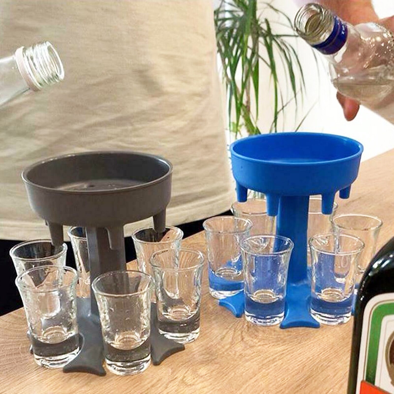 6 Borrelglas Dispenser Houder Bar Wijn Whisky Bier Dispenser Accessoires Caddy Liquor Dispenser Party Games Drinken Shot Glasse